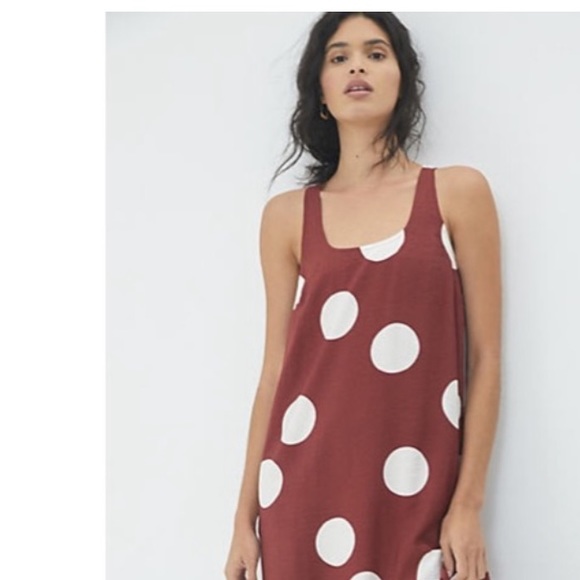 Anthropologie Dress Michaela Flounced Polka Dot Midi Sleeveless Dress XL - Picture 2 of 12